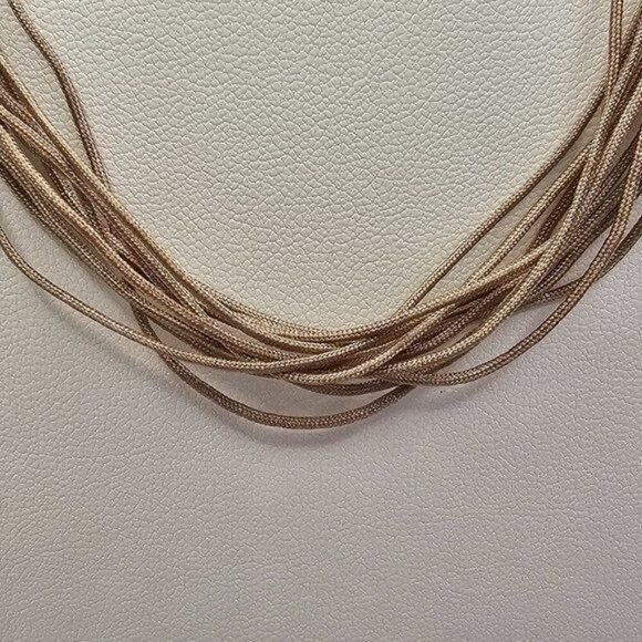 Multi-strand Taupe Bohemian Necklace EUC - Picture 2 of 6